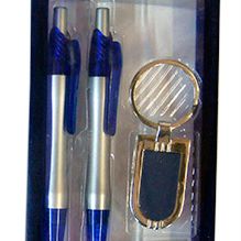 Double Pen with Keyring BLUE/SL