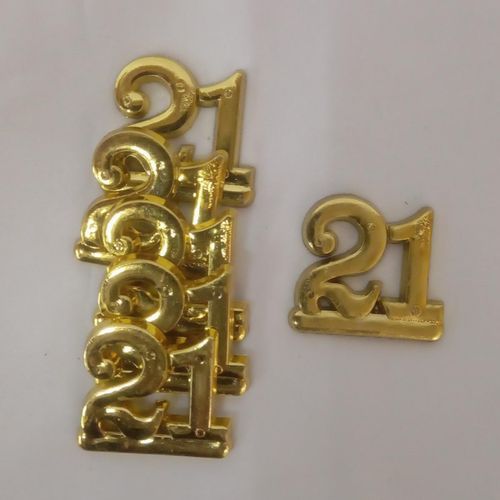 NUMBER 21 KEY 6PCS GOLD   K4