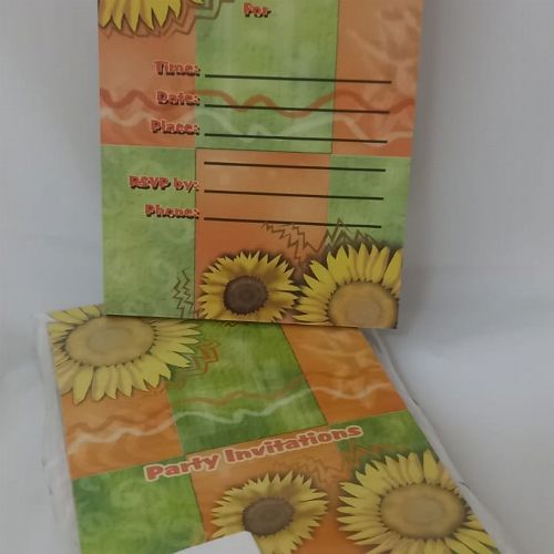 WRITTING INVITES PACK OF 5 PADS YL/GN SUN FLOWER