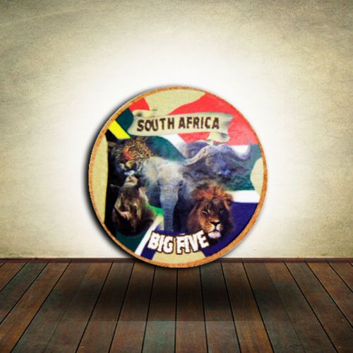 Big 5 Magnet S.AFRICA BIG 5 COLOURFUL ROUND
