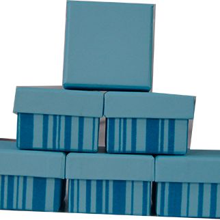 GIFT BOX SET OF 6 BLUE STRIPE