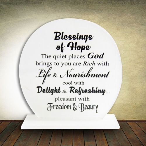 Round Glass Plaque - Blessings of Hope