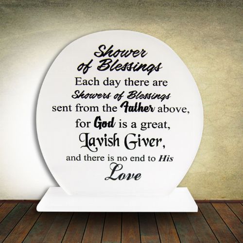 Round Glass Plaque - Shower of Blessings