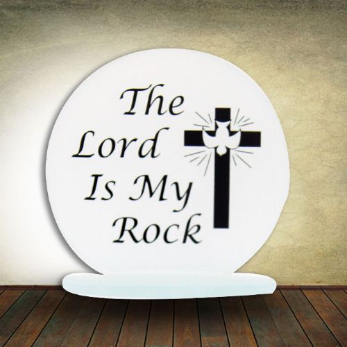 Round Glass Plaque - The Lord is