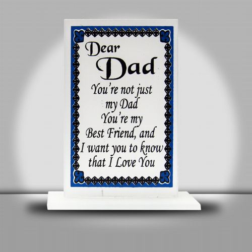 Dear Dad Frosted Glass Plaque