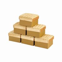 SMALL MATERIAL BOXES GOLD SET OF 6
