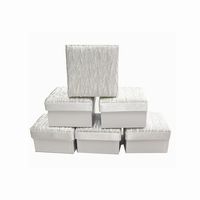 SMALL MATERIAL BOXES WHITE SET OF 6
