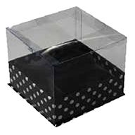 PVC BOX WITH LID (6) BLACK DOTTED