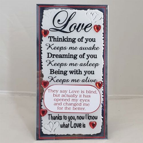 GLASS PLAQUE LOVE