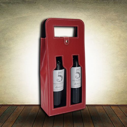 Wine Bottle Holder - Red - Double Holder