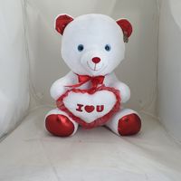 TEDDY WHITE WITH RED/WHITE LOVE HEART 21