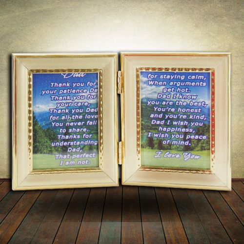 Double Frame with Message for Dad
