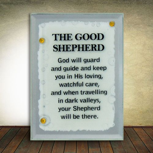 Small Glass Mirror Plaque - The Good Shepherd