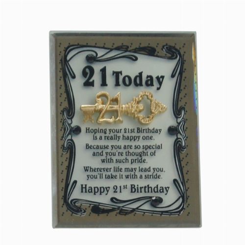 21st Glass Plaque 21 TODAY