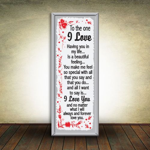 Large/Long Glass/Mirror Plaque - To the One I Love