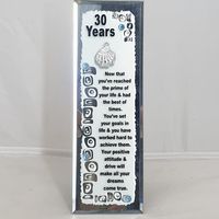 GLASS PLAQUE PLAQUE 30 YEARS