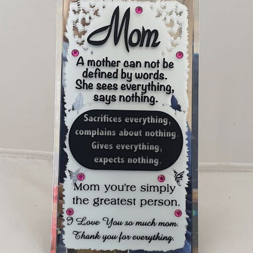 GLASS PLAQUE MOM