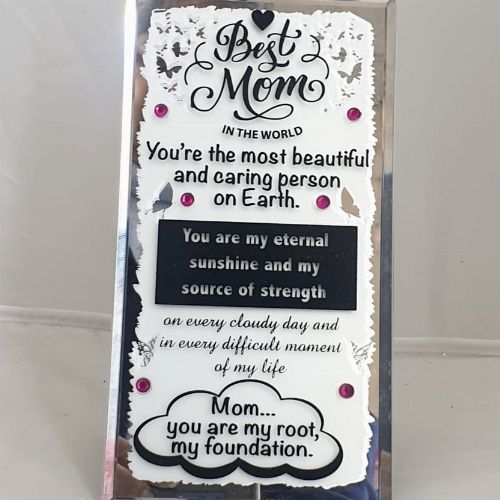 GLASS PLAQUE MOM BEST