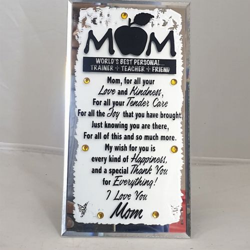 GLASS PLAQUE MOM