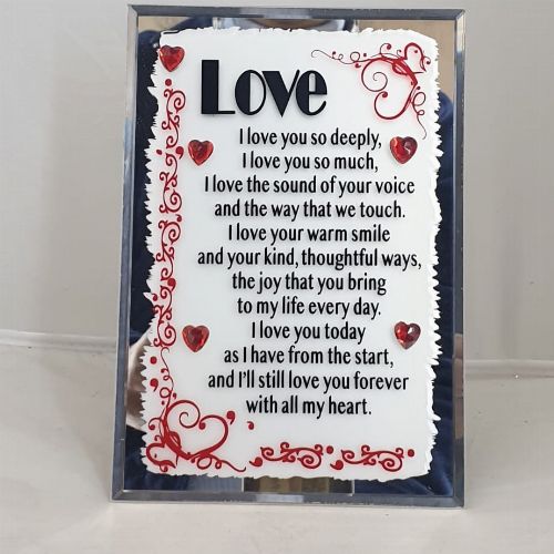 GLASS PLAQUE LOVE