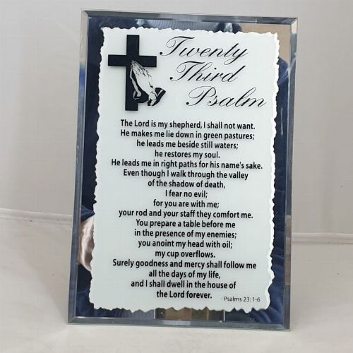 GLASS PLAQUE TWENTY THIRD PSALM