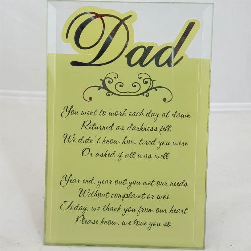 GLASS PLAQUE DAD