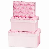 Handmade Gift Boxes Pink Set of 3