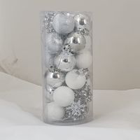 CHRISTMAS DECO BALL SILVER/WHITE