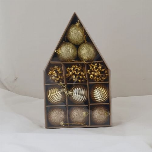 CHRISTMAS DECO BALL GOLD 12PCS