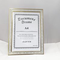 A4 PHOTO FRAME WHITE/GOLD DESIGN