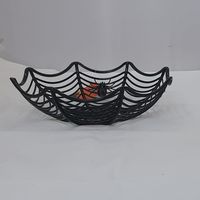 Halloween Spider Web Basket - Black