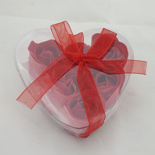 SAOP ROSE BUDS HEART IN PVC 6PCS