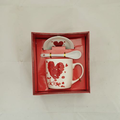 GIFT PACK LOVE MUG W/SAUCER & SPOON 