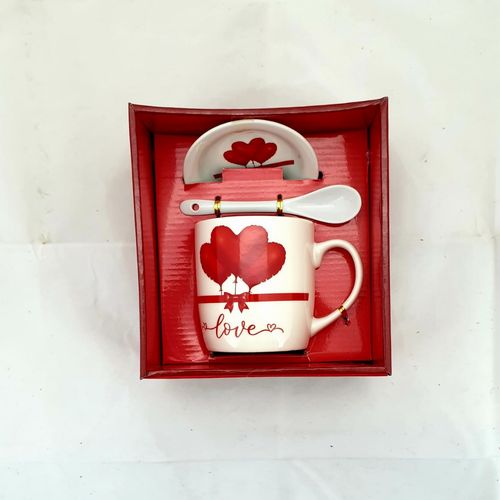 GIFT PACK LOVE MUG W/SAUCER & SPOON 