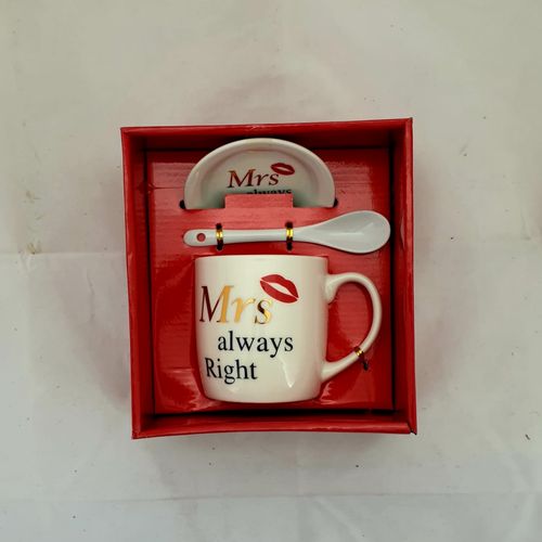 GIFT PACK LOVE MRS MUG W/SAUCER & SPOON 