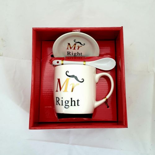 GIFT PACK MR & MRS MUG W/SAUCER & SPOON 