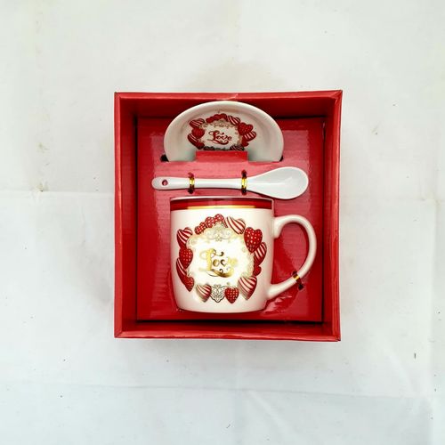 GIFT PACK LOVE MUG W/SAUCER & SPOON 