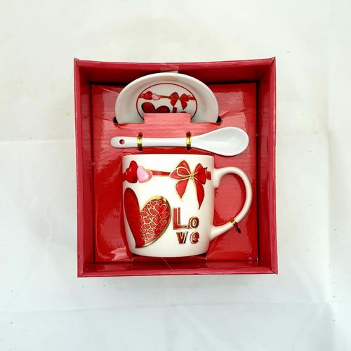 GIFT PACK LOVE MUG W/SAUCER & SPOON 