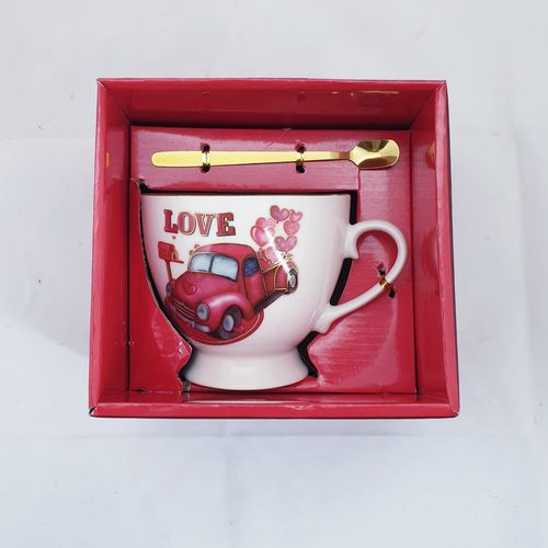 GIFT PACK V SHAPE LOVE MUG & SPOON 