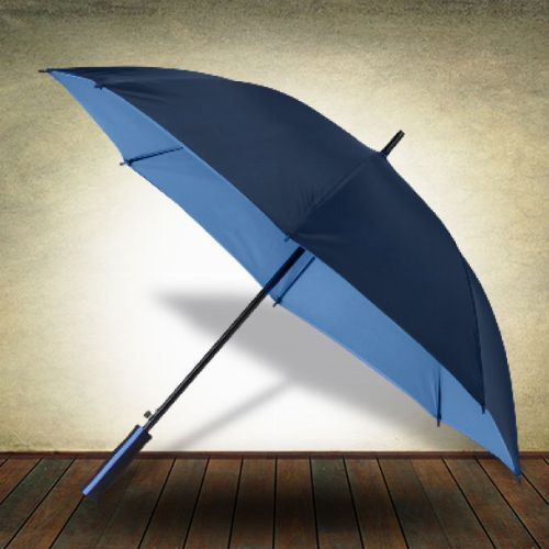 Two Tone Rim Umbrella - Navy and Sky Blue