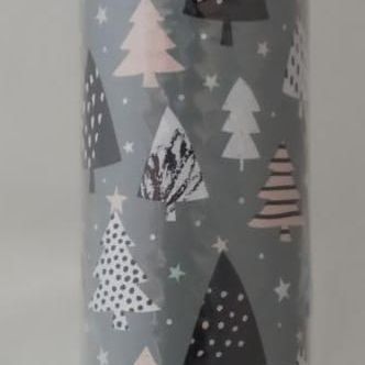 GIFTWRAP GREY WITH COLOUR TREES