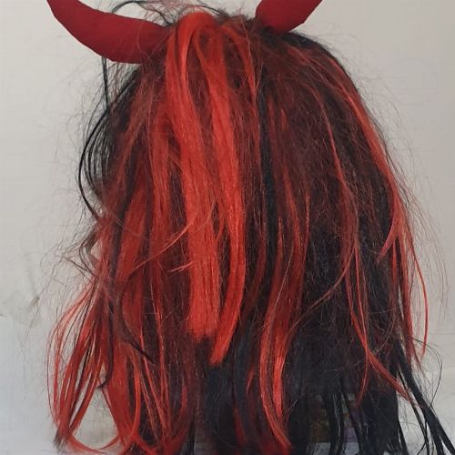 HALLOWEEN DEVIL WIG RED/BLACK