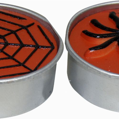 Halloween Tea Light Candles SPIDER DESIGN 2PCS