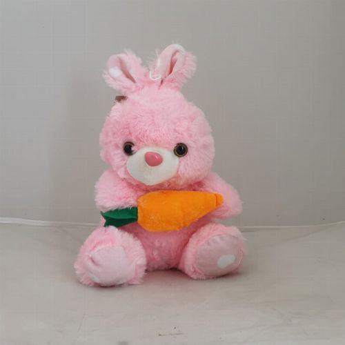 TEDDY EASTER BUNNY PINK WITH CARROT