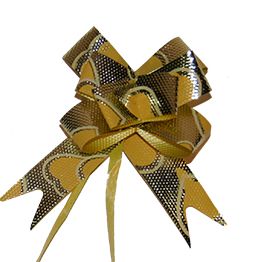 BUTTERFLY PULL BOWS 10PCS GOLD W/HEARTS