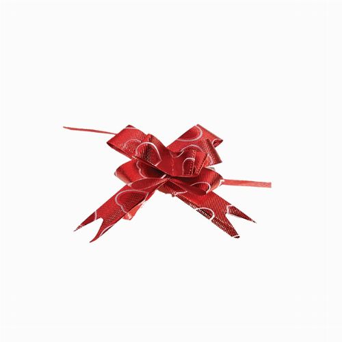 Butterfly Pull Bow 10pcs Red W/Hearts