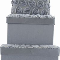 HAND MADE GIFT BOXES GREY  SET OF 3