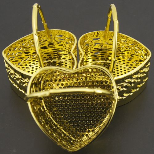 Metal Heart shape Basket 12 Pcs Gold