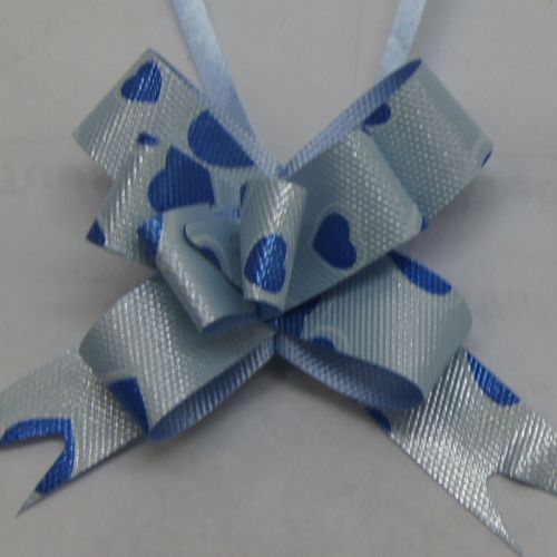 Butterfly Pull Bow's 10pcs Blue W/Hearts