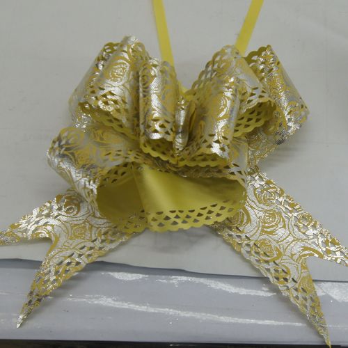 Butterfly Bows 10pcs Silver W/Gold Flowers